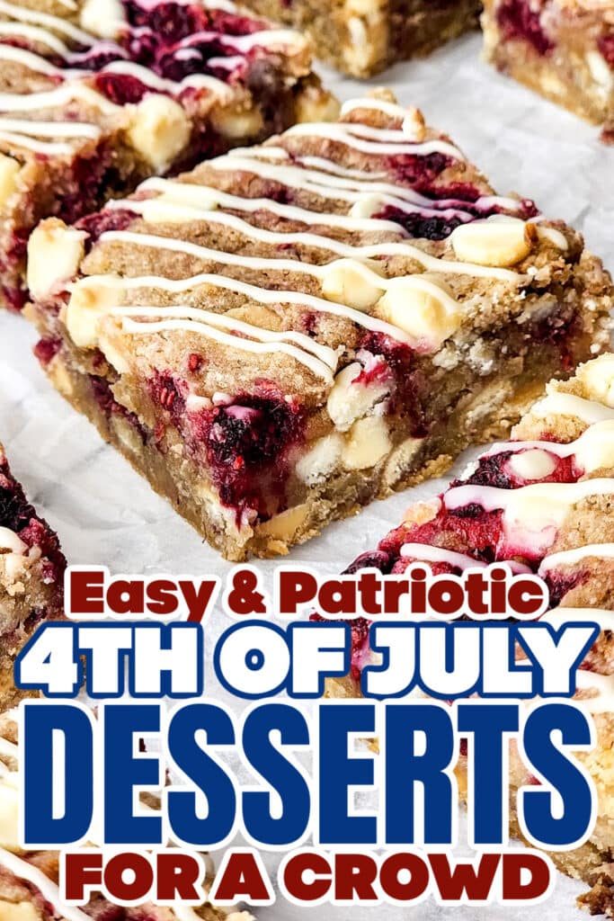 4th of July Desserts -Raspberry and White Chocolate Squares
