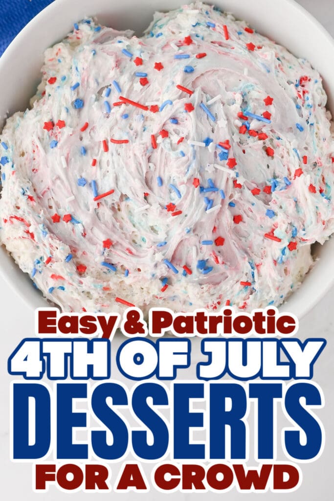 4th of July Desserts - Red, White, and Blue Funfetti Dip