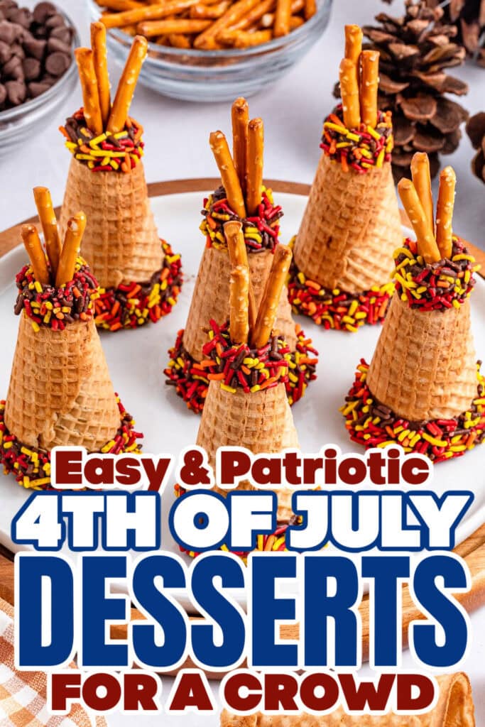 4th of July Desserts - Teepee Sugar Cones