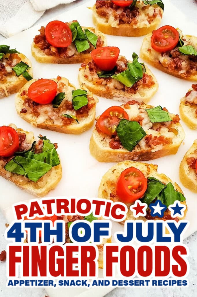 4th of July Food -Bacon-Topped BLT Crostini