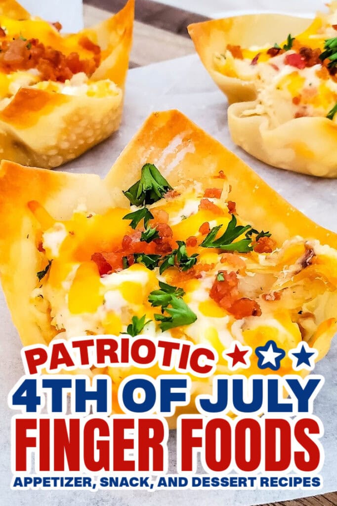 4th of July Food - Chicken Wonton Cups
