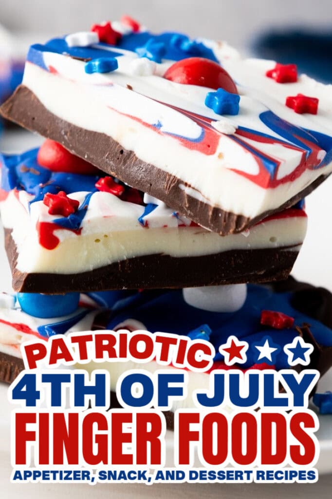 4th of July Food -Red, White, and Blue Chocolate Bark