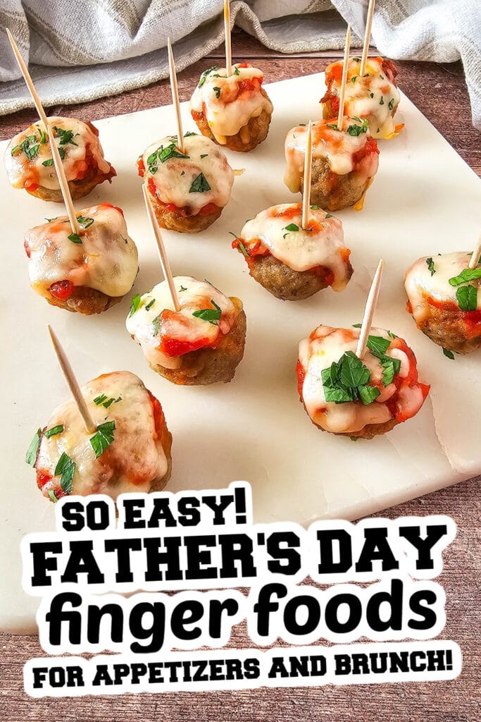 Father's Day Finger Foods - Mini Meatball Marinara Bites