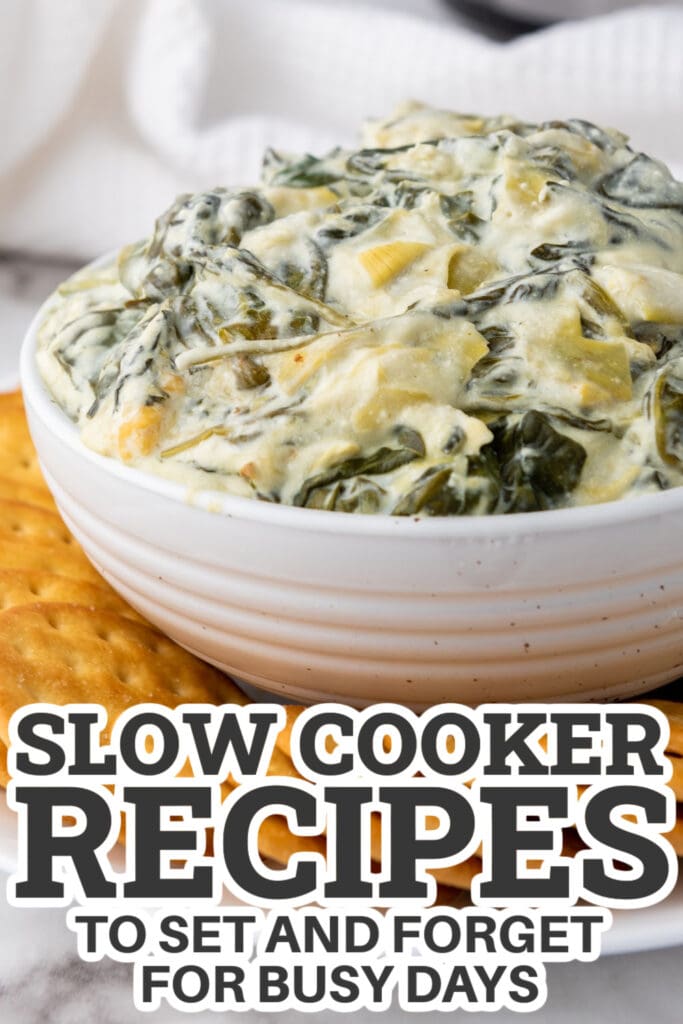 Slow Cooker Recipes-Slow Cooker Spinach Artichoke Dip