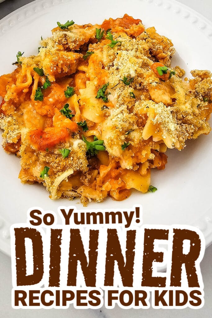 dinner recipes for kids - Dump-and-Bake Chicken Parmesan Casserole copy