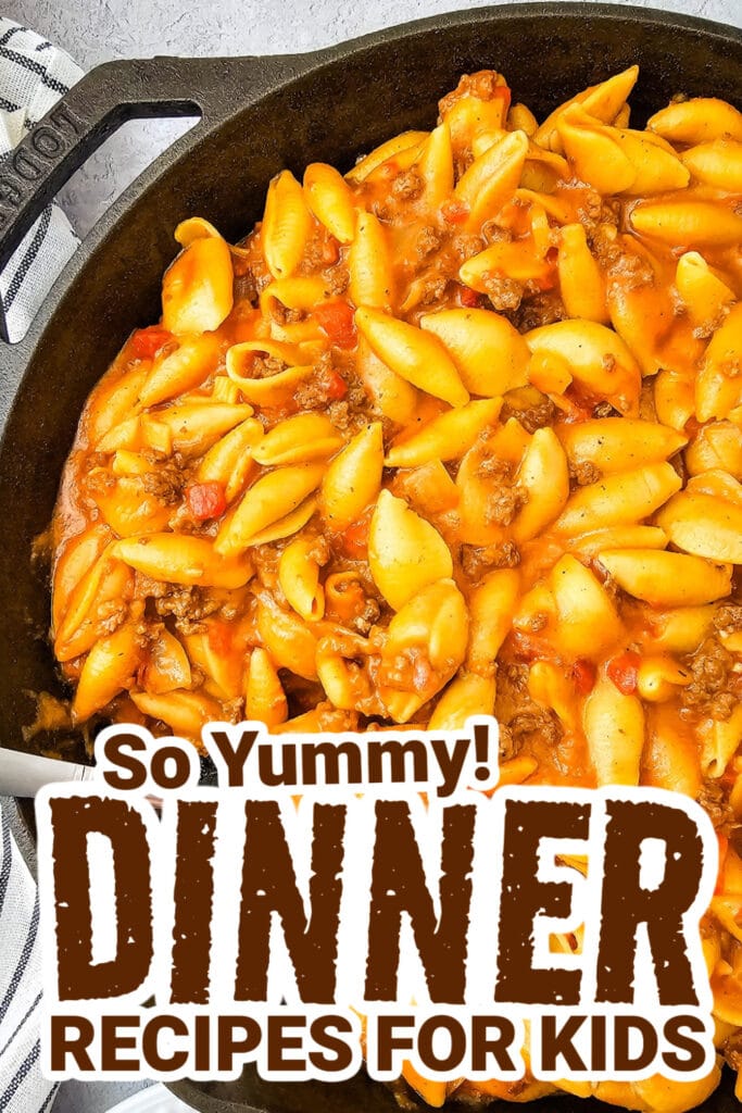 dinner recipes for kids - One Pan Cheeseburger Pasta copy