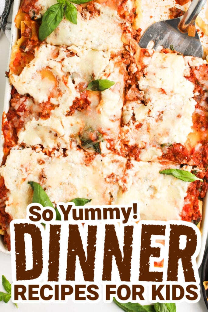 dinner recipes for kids - Sheet Pan Cheesy Lasagna copy