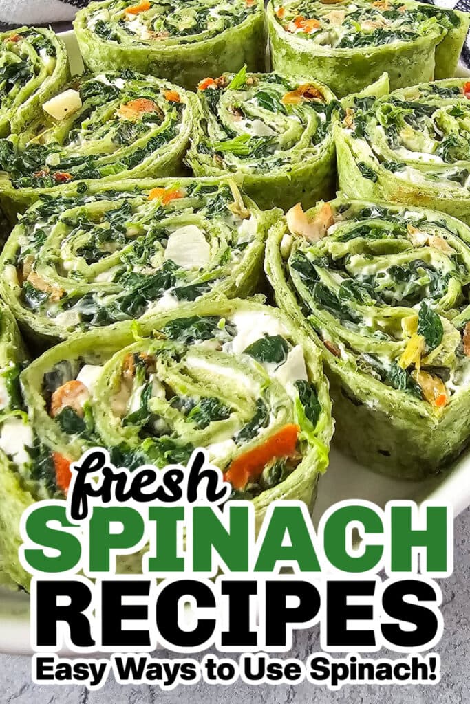 fresh spinach recipes - Classic Spinach Dip Pinwheels copy