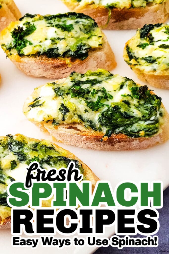fresh spinach recipes - Spinach Artichoke Crostini copy