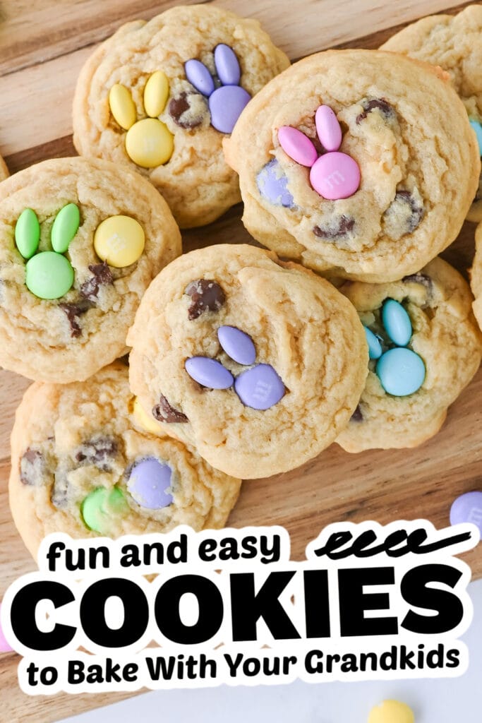 fun cookies for grandkids - easter bunny mm cookies