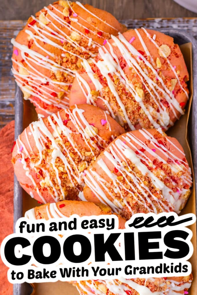 fun cookies for grandkids - strawberry crunch cake cookies