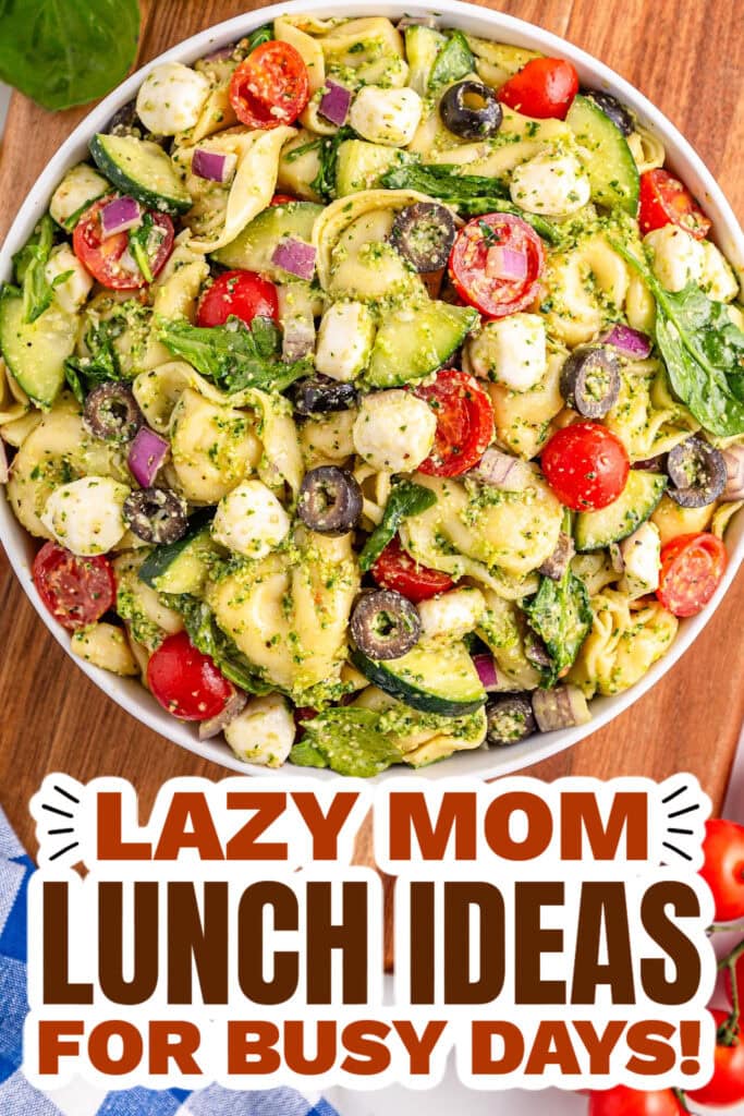 lazy mom dinner ideas - Cold Tortellini Pesto Salad copy