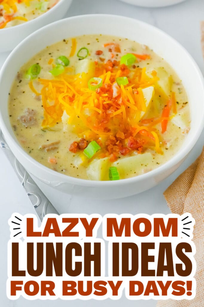 lazy mom dinner ideas - One-Pot Cheeseburger Soup copy