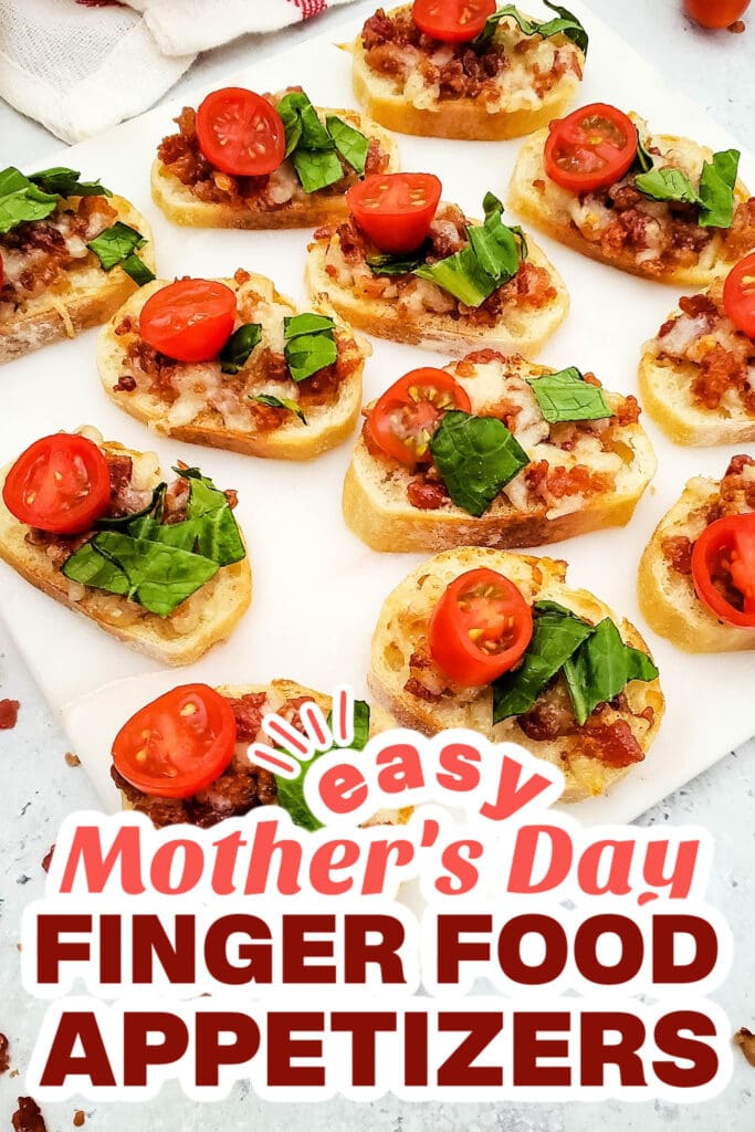 mother's day appetizers - Bacon Topped BLT Crostini