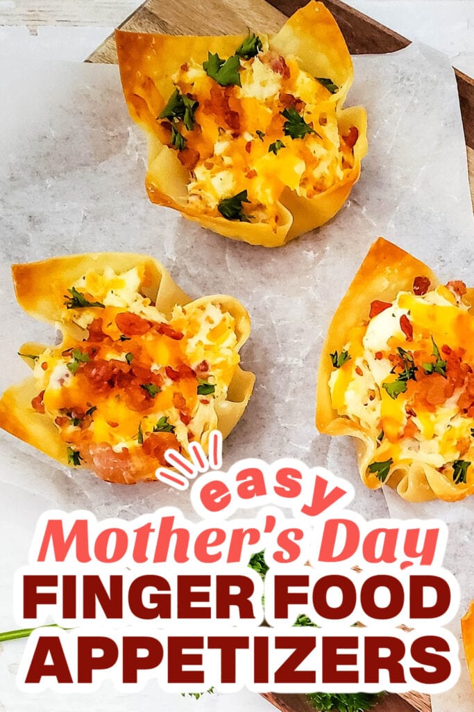 mother's day appetizers - Cheesy Ranch Chicken Wonton Cups