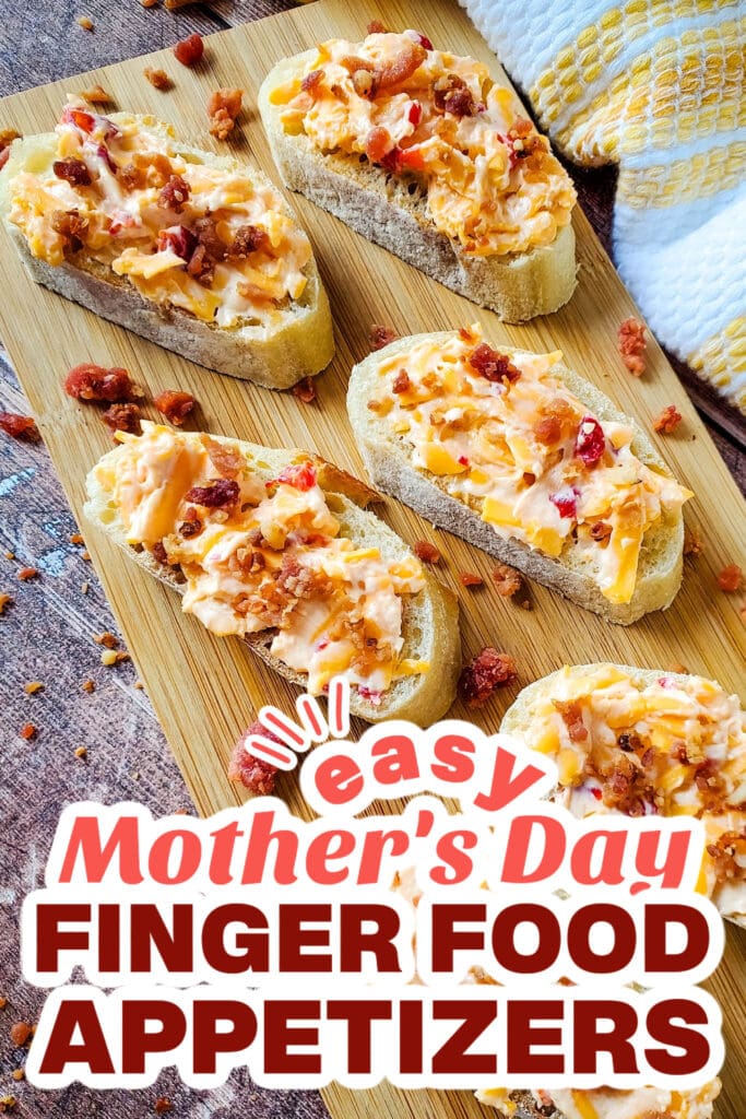mother's day appetizers - Pimento Cheese and Bacon Crostini