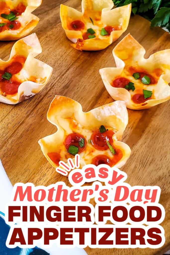 mother's day appetizers - Pizza Wonton Cups