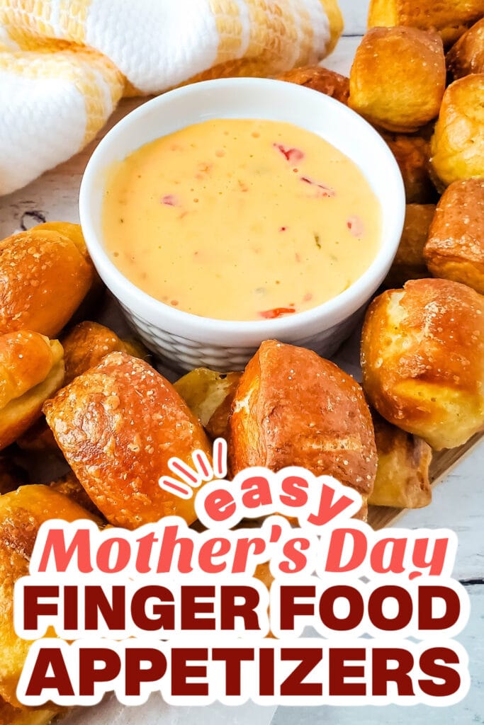 mother's day appetizers - Soft Pretzel Bites with Cheesy Dip