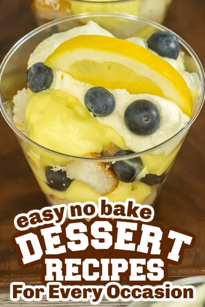 no bake desserts - Blueberry Lemon Trifles copy