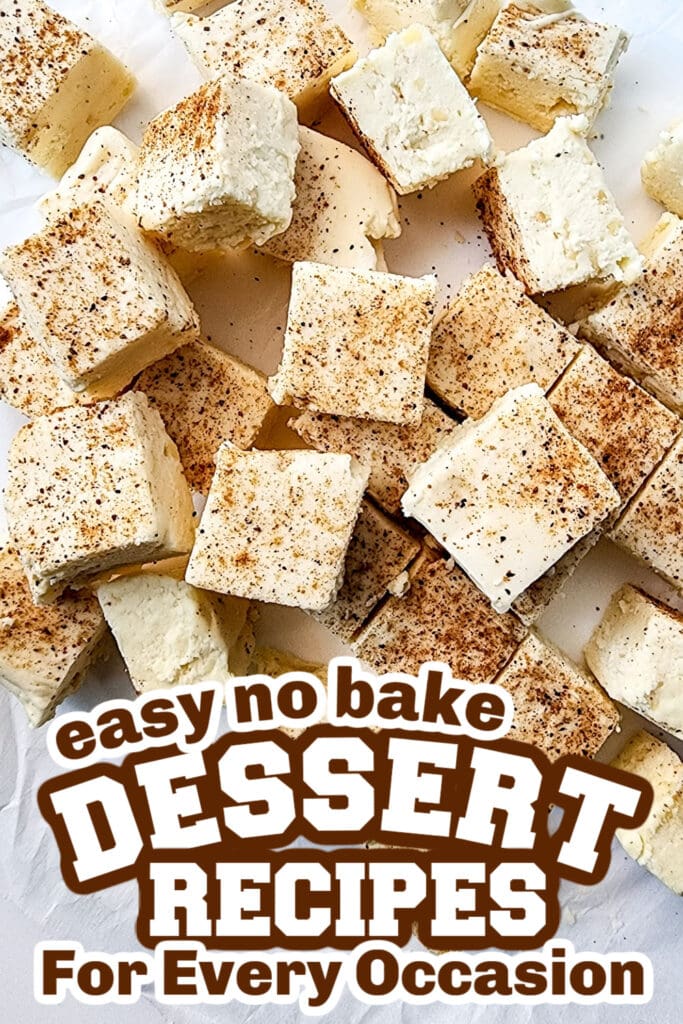 no bake desserts - Decadent Eggnog Fudge copy