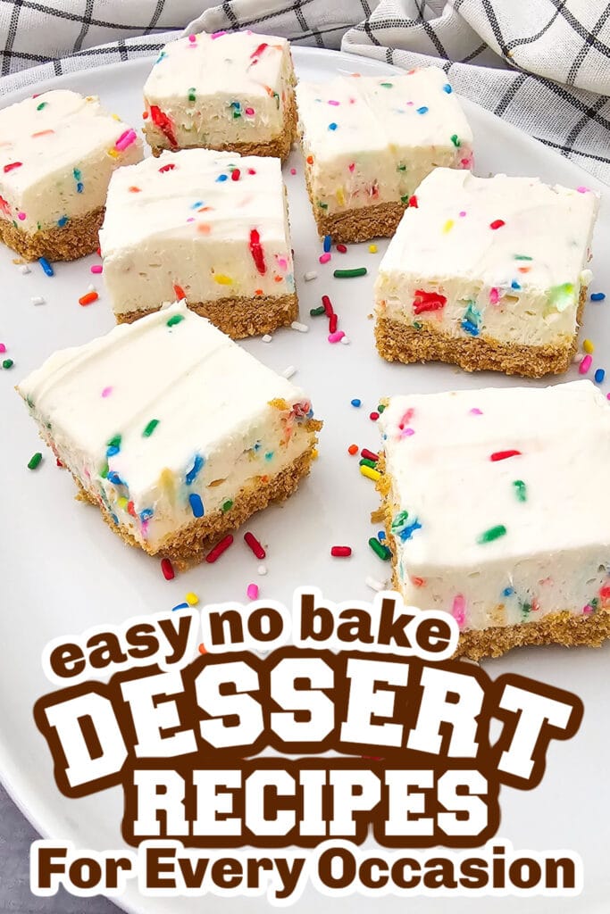 no bake desserts - Funfetti Cheesecake Bars copy