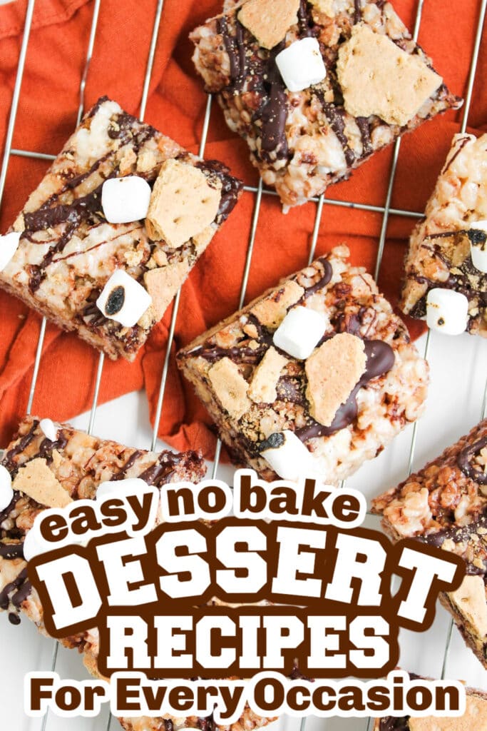 no bake desserts - S'mores Rice Krispies Bars copy