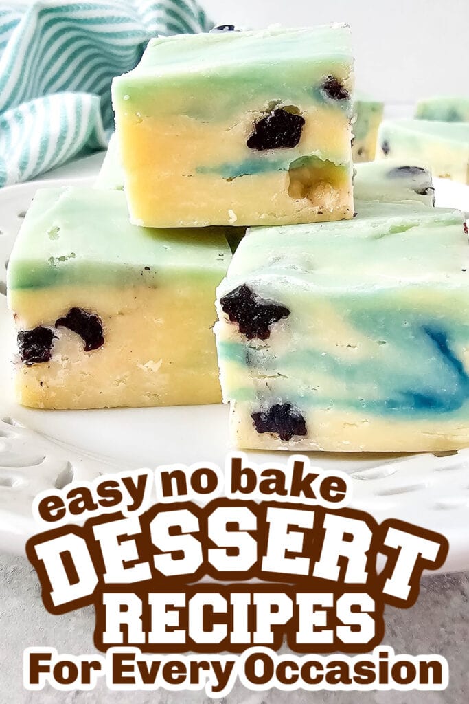 no bake desserts - Sweet and Creamy Blueberry Fudge copy