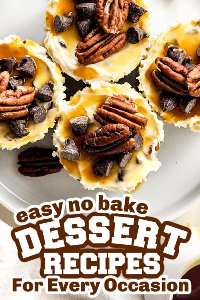 no bake desserts - mini turtle cheesecake