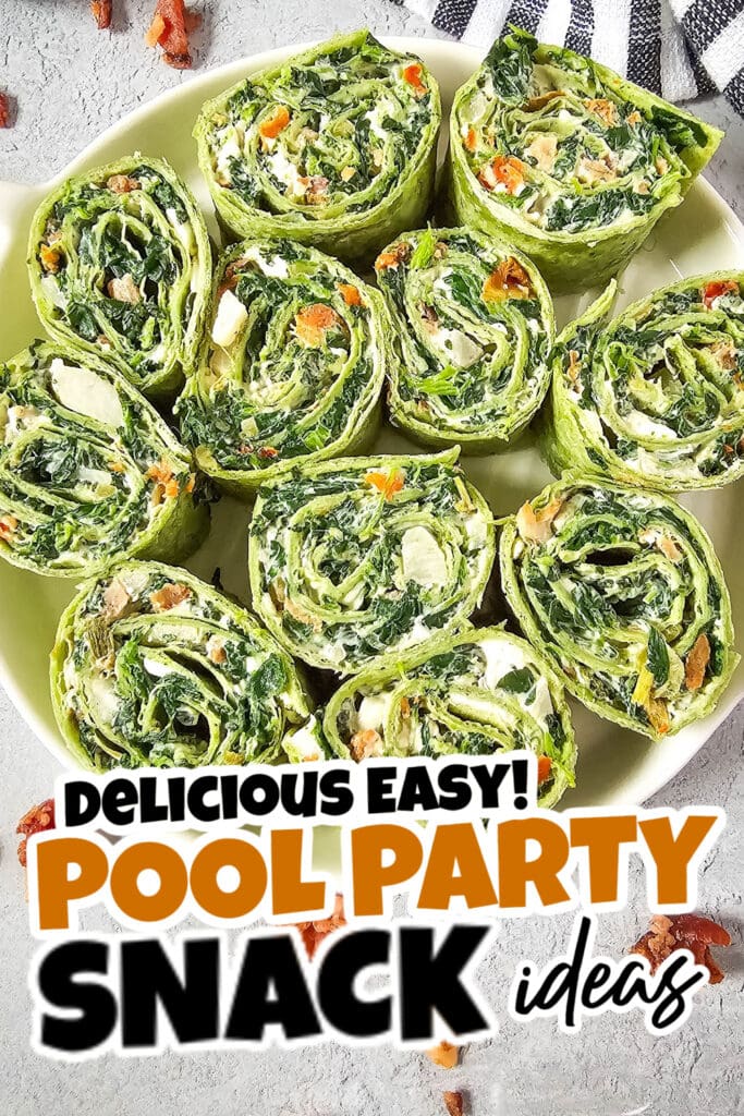 pool party snacks - Spinach Dip Pinwheels