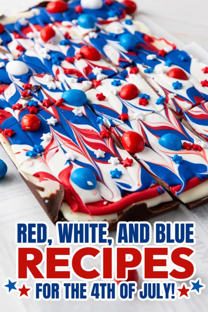 red, white, and blue recipes for Red, - Red, White, and Blue Chocolate Bark