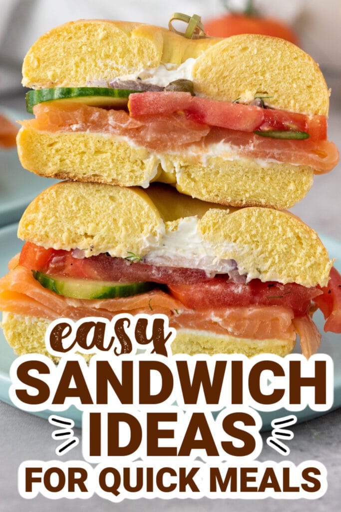 sandwich ideas - Smoked Salmon Bagel with Veggies
