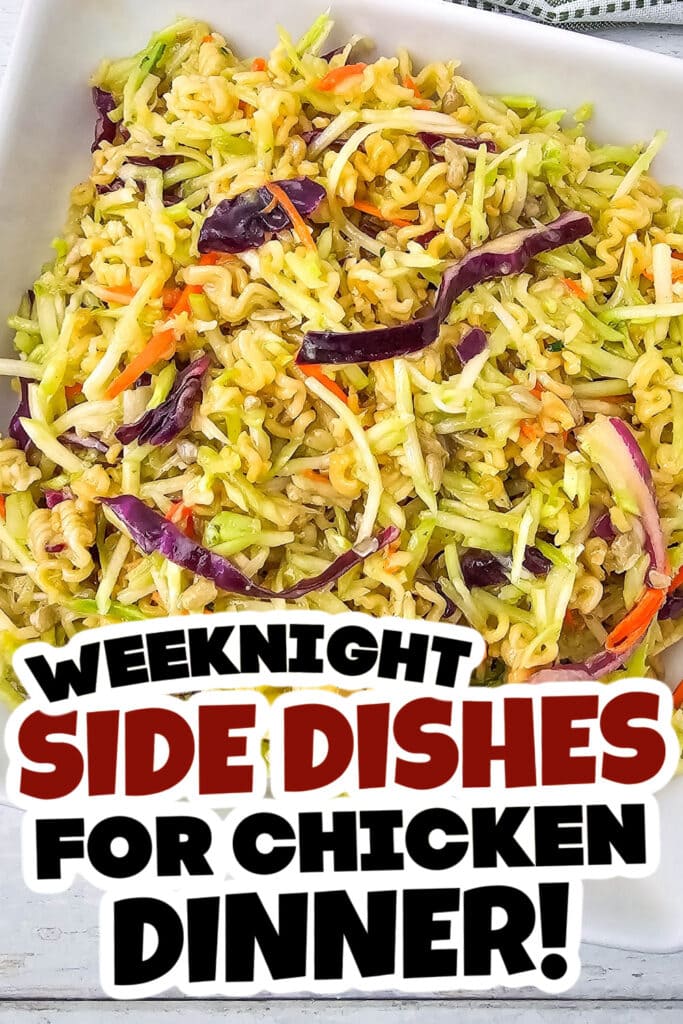 side dishes for chicken -Simple Ramen Noodle Broccoli Slaw Salad copy