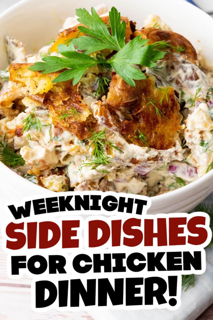 side dishes for chicken - Smashed Potato Salad copy