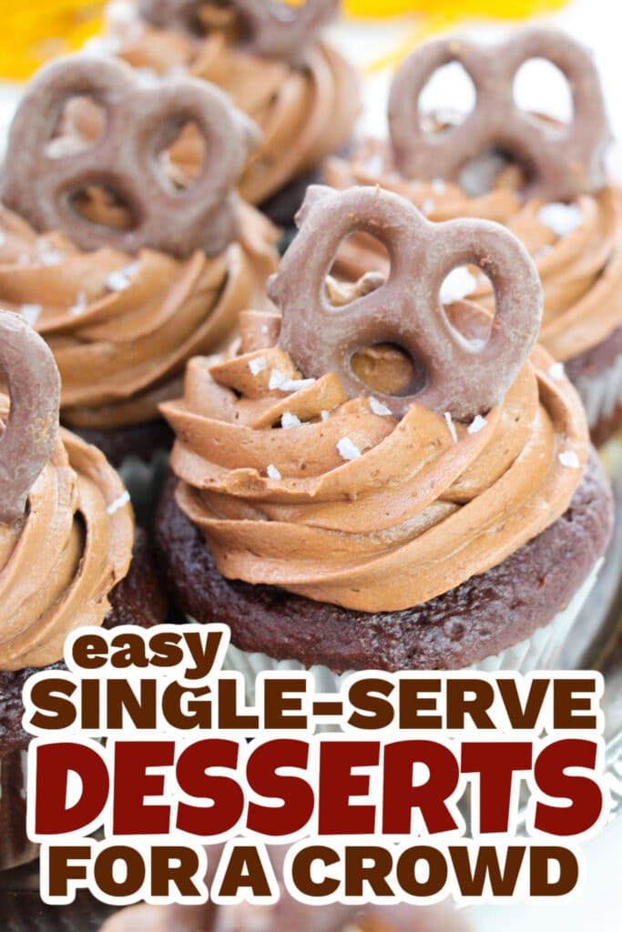 single serve dessert - Chocolate Pretzel Cupcakes