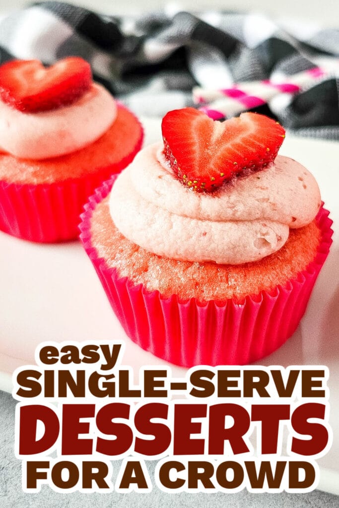 single serve dessert - Strawberry Sprinkle Surprise Cupcakes!
