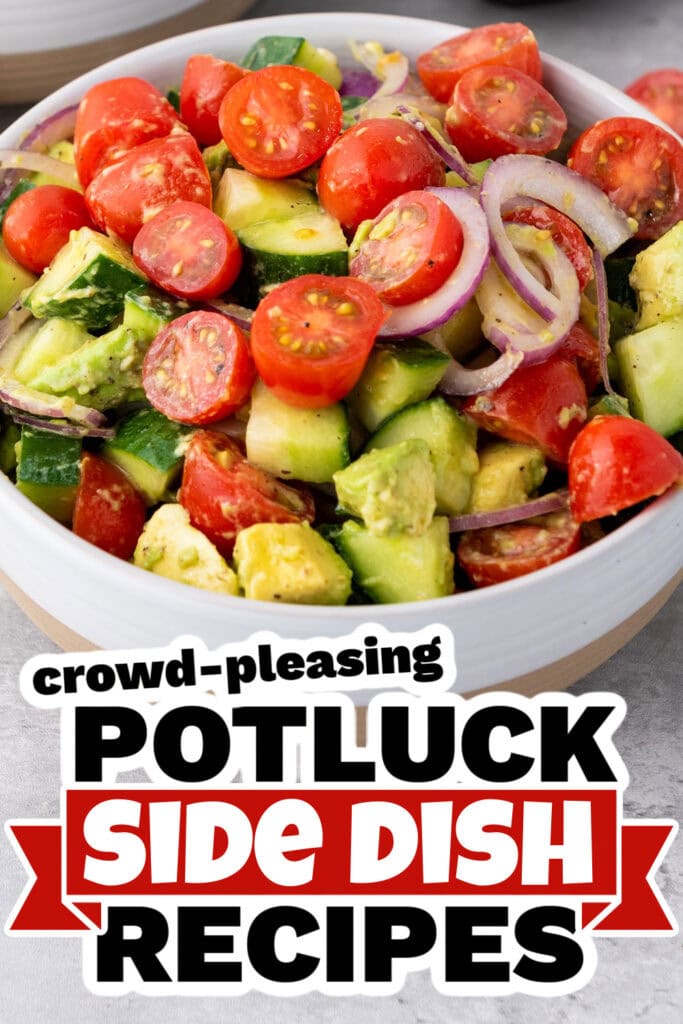 4th of July Potluck Side Dish- Avocado Salad with Lemon Dressing