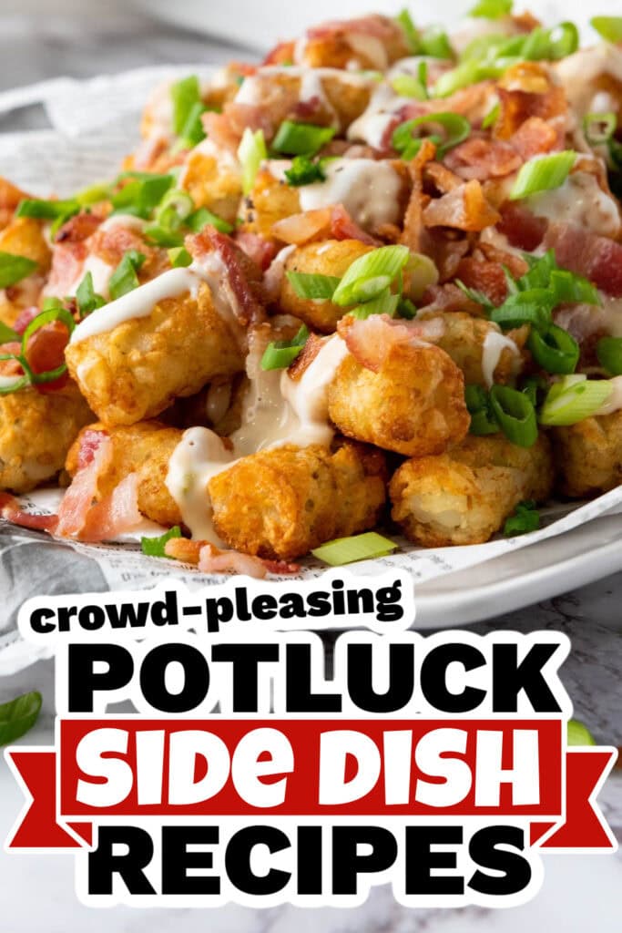 4th of July Potluck Side Dish - Cheesy Bacon Loaded Tater Tots