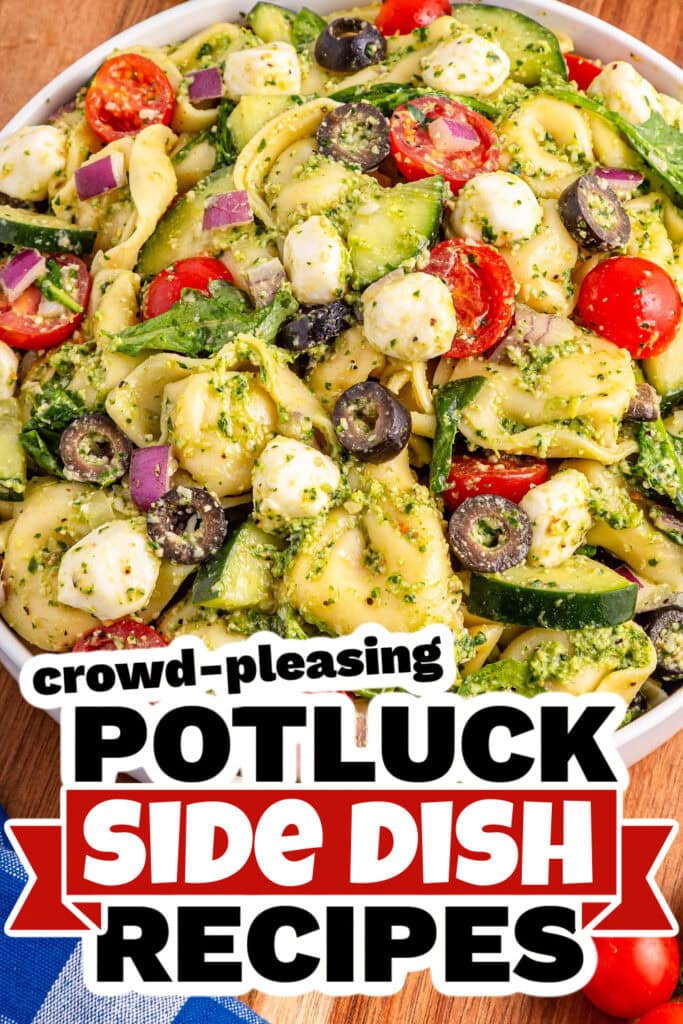 4th of July Potluck Side Dish - Cold Tortellini Pesto Salad