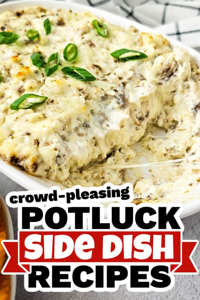4th of July Potluck Side Dish- Creamy Baked Mushroom Dip