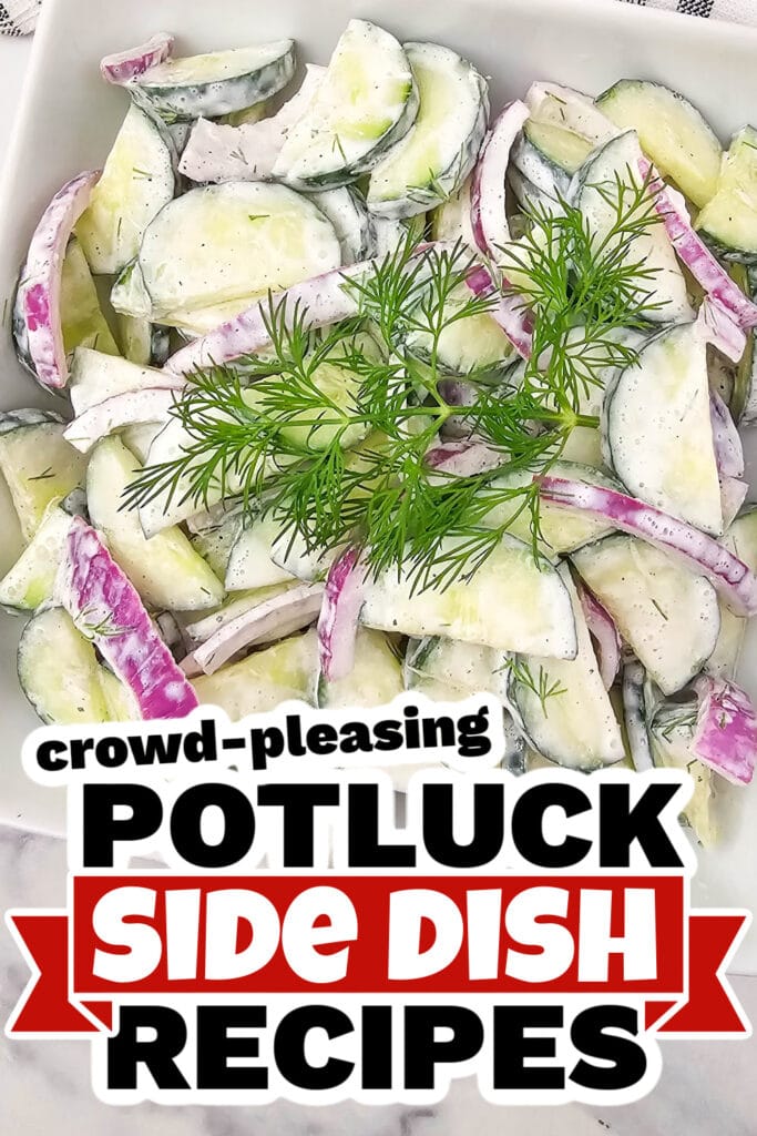 4th of July Potluck Side Dish - Creamy Cucumber Salad