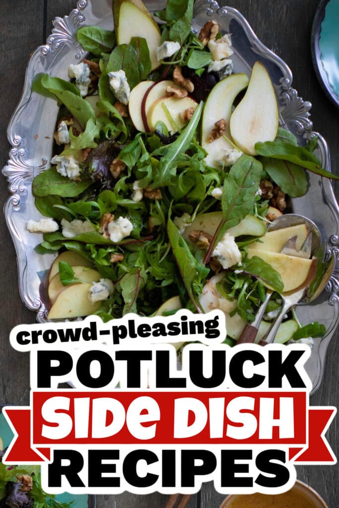 4th of July Potluck Side Dish - Festive Harvest Salad with Blue Cheese & Spicy Citrus Vinaigrette