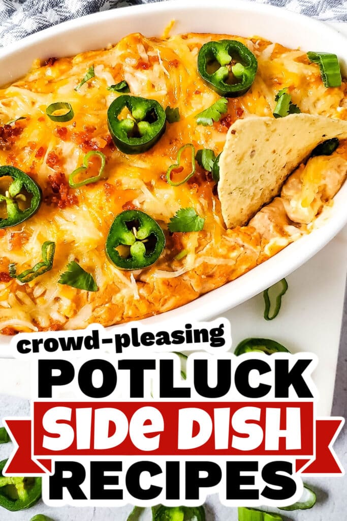 4th of July Potluck Side Dish - Hot Cheesy Bacon Bean Dip