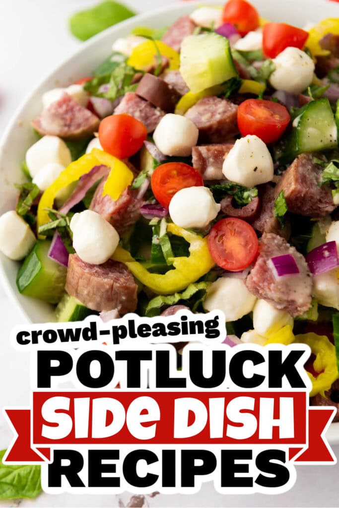 4th of July Potluck Side Dish - Italian Chopped Salad with Zesty Dressing
