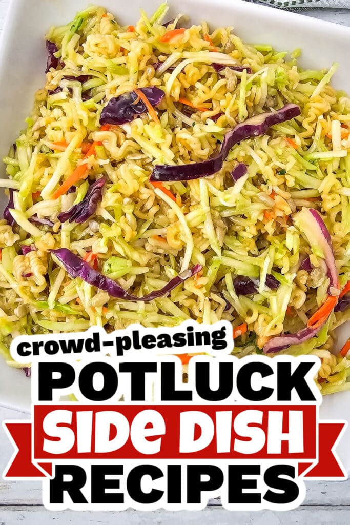 4th of July Potluck Side Dish - Simple Ramen Noodle Broccoli Slaw Salad