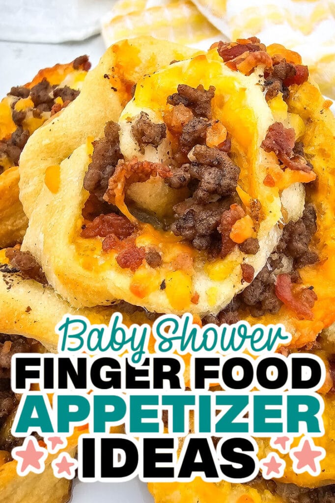 baby shower appetizers -Bacon Cheeseburger Pinwheels