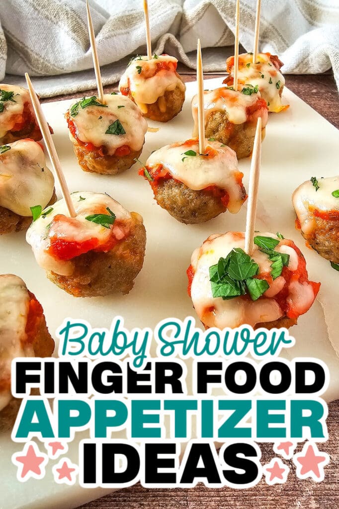 baby shower appetizers -Mini Meatball Marinara Bites