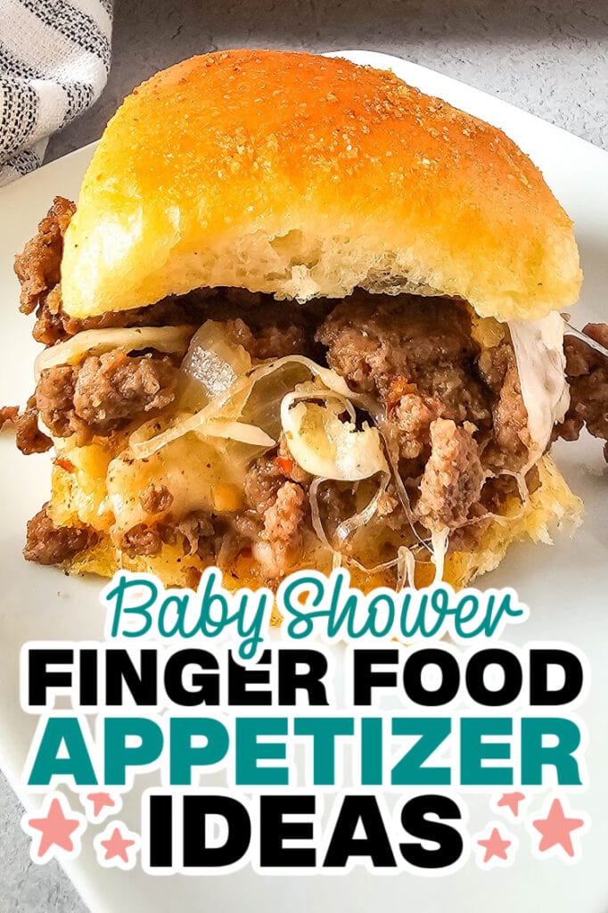 baby shower appetizers -Mushroom & Swiss Sliders