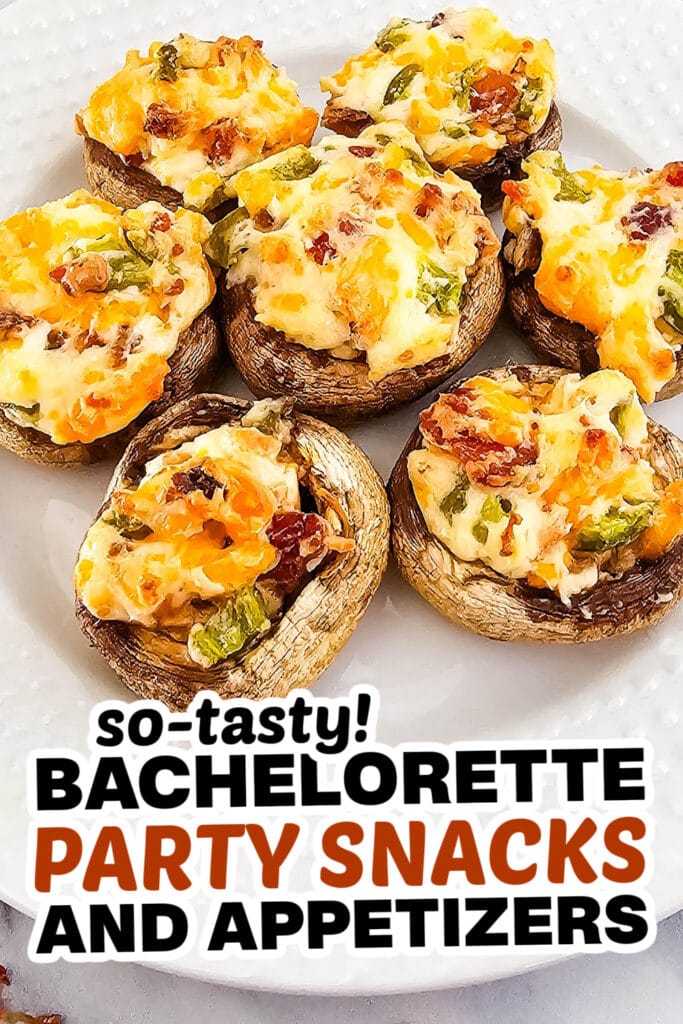 bachelorette party snacks -Jalapeño Popper Stuffed Mushrooms