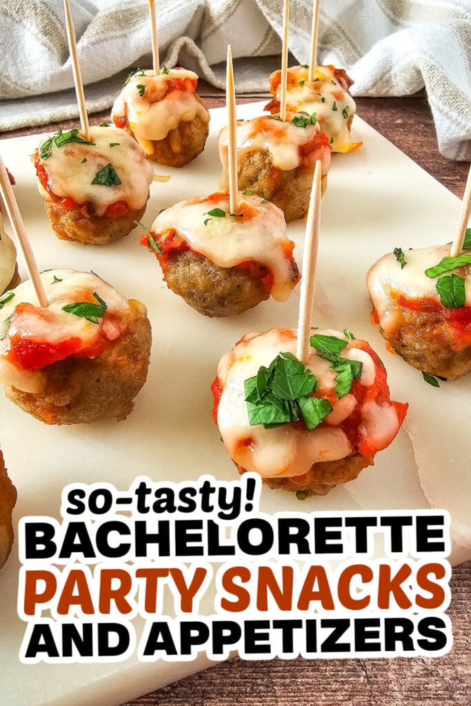 bachelorette party snacks - Mini Meatball Marinara Bites