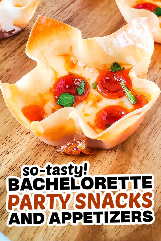 bachelorette party snacks-Pizza Wonton Cups